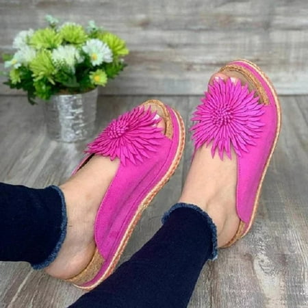 

Summer Savings Clearance 2023!AXXD Orthopedic Slippers for Women Holiday Comfortable Velvet Flowers Thick Bottom Flat With Sandals For Youth New Arrival Size 9