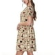 thumbnail image 2 of Fotbe Wine Glasses Vestido Largo de Moda para Mujer, Vestido Tipo Camiseta con Manga Corta y Estilo Casual a Rayas y Bloques de Color, 2 of 6
