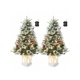 thumbnail image 1 of 3 ft fiber optic light-style artificial christmas tree set of 2, 78 LED lights, 8-mode battery box, red berry decorations, easy installation para holidays, 1 of 8