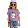 thumbnail image 4 of CAUYDY Kids Halloween Shirt Boys Girls Pumpkin Ghost Monster Truck Graphic Tees Toddler Halloween Short Sleeve Tops(Purple,7-8 Y), 4 of 5