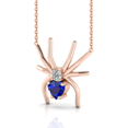 thumbnail image 2 of Heart Shape Blue Sapphire Rose Gold Plated Spider Pendant Gift For Mother's Day || Ali Baba Jewellery, 2 of 5