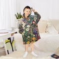 thumbnail image 6 of FORMRS Wearable Blanket Hoodie with Sleeves for Kids Cozy Flannel Sweatshirt, White Floral Garden, 6 of 7