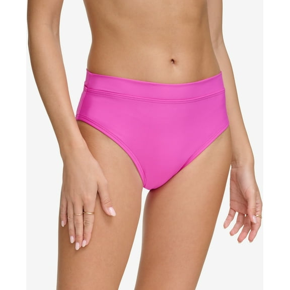 DKNY Womens High Waist Bikini Bott Carnation Pink S