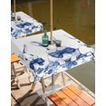 thumbnail image 2 of Fsddascl Vintage Bunny Easter Outdoor Tablecloth - 60x60 Inch Square Dining Table Cover, Pastoral Rabbit Spring Floral Waterproof Outdoor Table Cloth with Umbrella Hole & Zipper for Picnic/Patio, 2 of 7