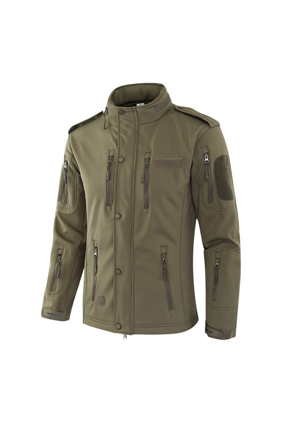 Bomber Jacket Men Qiggri Men's Zipper Multi Pockets Stand Up Collar Solid Color Jacket Stormtrooper Jacket