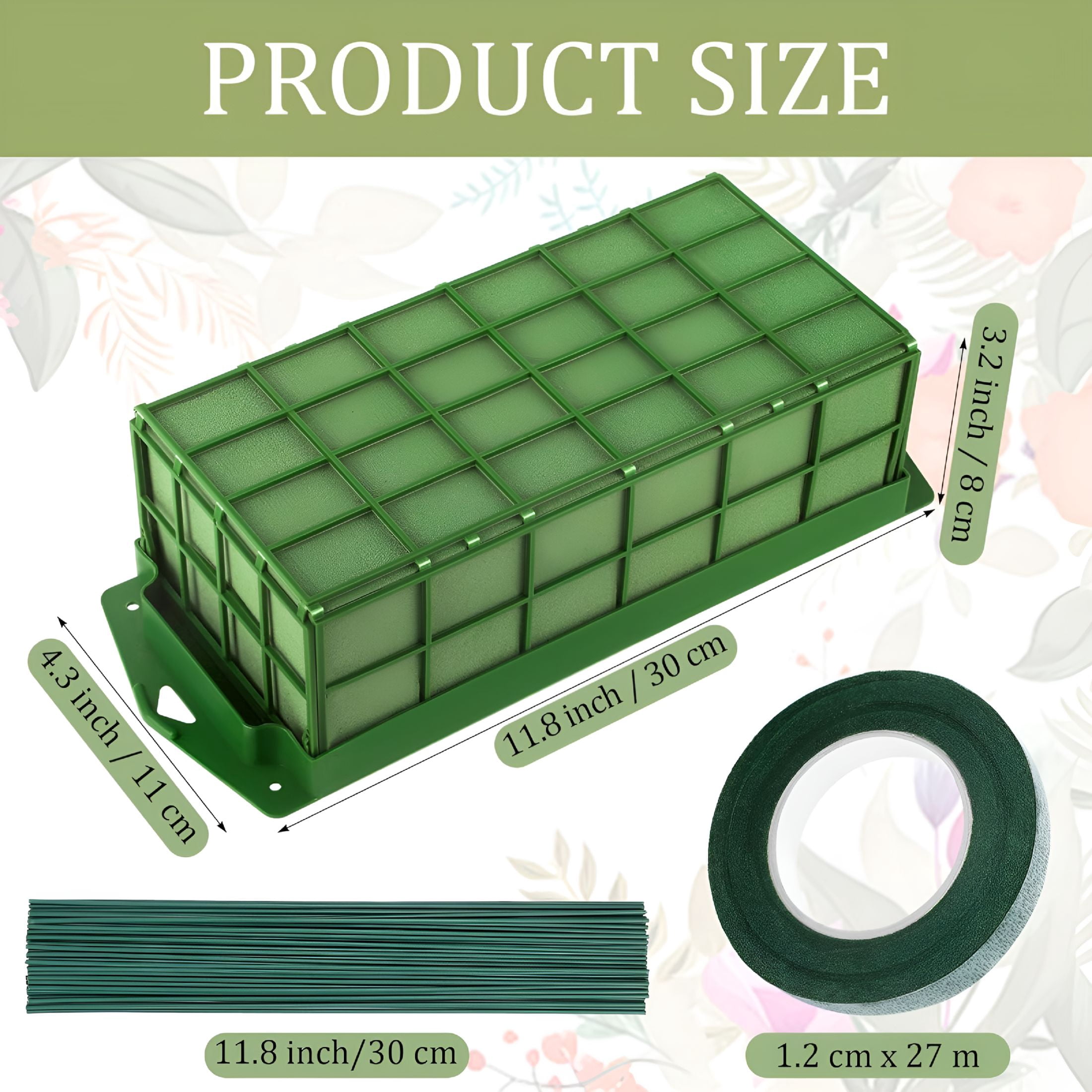 XIBUFE 6 Pieces Floral Foam Cage with Floral Foam for Fresh and Artificial Flowers Rectangle Dry and Wet Flower Cage Bowl Holder for Wedding,Home and Garden Arrangement Decorations