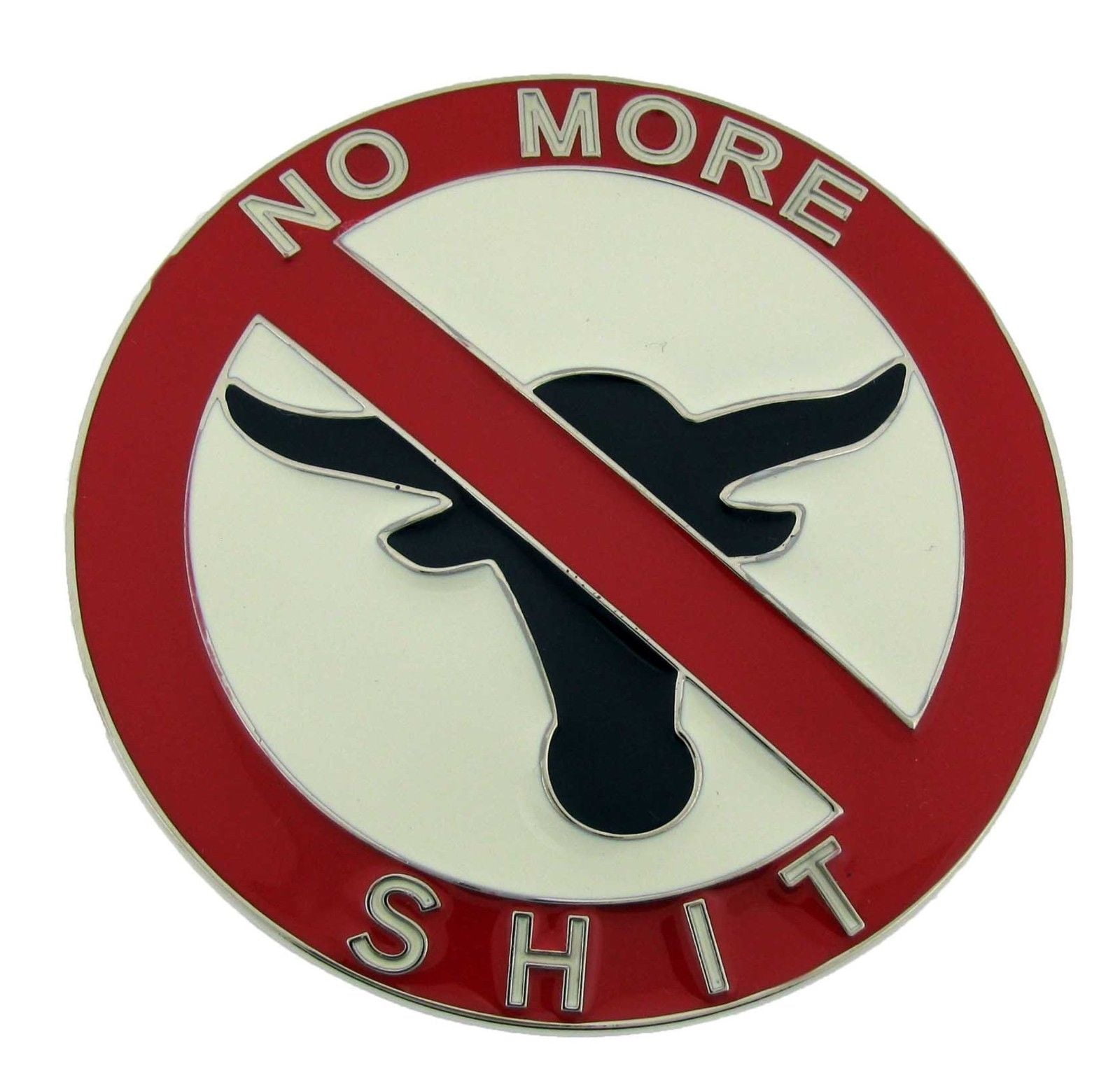 Bull Longhorn Buffalo No More Bull Xhit Bar Joke Funny Belt Buckle Western Rodeo
