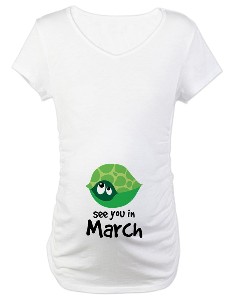 Cotton Maternity T-Shirt CafePress Cute & Funny Pregnancy Tee Planning My Escape in July!