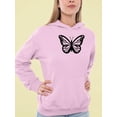 thumbnail image 2 of Monarch Butterfly Handdrawn Hoodie Women -Image by Shutterstock, Female Medium, 2 of 4