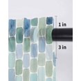 thumbnail image 6 of Green Blue Geometric Tier Curtains 45 Inch Length, Sheer Curtains for Bedroom Living Room Window Modern Abstract Ombre Rod Pocket Voile Drapes Kitchen Curtains Small Half Window 27.5"x45" 2 Panels, 6 of 7