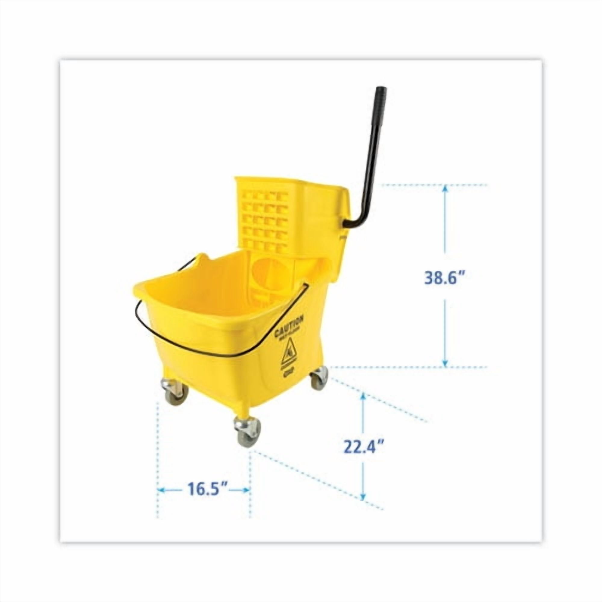 Pro-Pac Side-Squeeze Wringer/Bucket Combo, 8.75 gal, Yellow/Silver | Bundle of 2