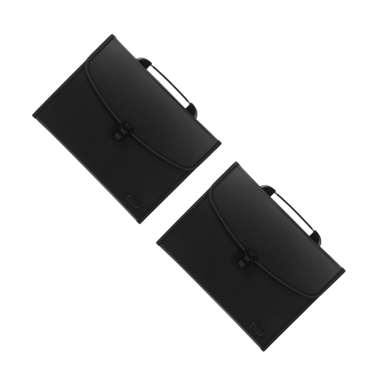 Set of 2 File Folder Tabs Office Files Black Pocket Folders
