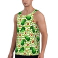 thumbnail image 2 of Fotbe Avocado Green Striped Pattern Men's Quick Dry Workout Tank Top Gym Muscle Tee Fitness Bodybuilding Sleeveless T Shirt Breathable Workout Shirt-, 2 of 9