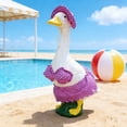 thumbnail image 5 of 23in Porch Goose Clothing Set - Purple Swimsuit Hawaii Shirt Outfit, Garden Statue Decor Clothes, No Goose Included, Perfect for Patio & Porch Holiday Decor, 1pc, 5 of 5