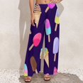 thumbnail image 5 of Colorful Ice Cream Pattern Pants Straight Cartoon Food Trendy Wide Pants Woman Elastic Waist Oversized Harajuku Print Trousers, 5 of 5