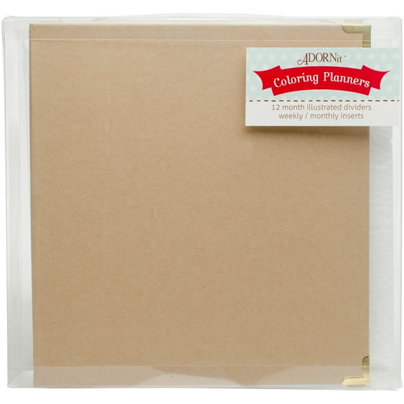 ArtPlay Kraft 3-Ring Binder Planner 8"X10"-Blank DIY, Pk 1, Adorn-It