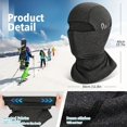 thumbnail image 2 of Autumn/Winter Warm Cycling Ski Headset Riding Fleece Hat Helmet Inner Lining Full Face Warmth Mask Outdoor Face Covering Scarf black One Size, 2 of 6