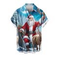 thumbnail image 1 of Mens Manga Corta Botón Abajo Camisas, Cuello de Vuelta Navidad Impresa Blusa, Top de Moda Casual, 1 of 4