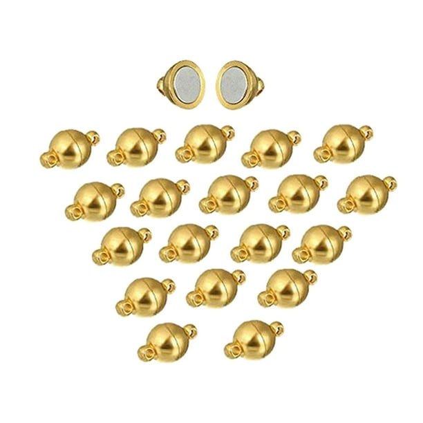 Cierre de cuentas de joyería Cierre redondo de latón Fuerte 11,5 x 6 mm Conector Hebilla de bola para Oro