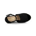 thumbnail image 4 of BLISSFUL STEP Espadrilles Platform Heels Wedge Sandals Black 5.5, 4 of 8