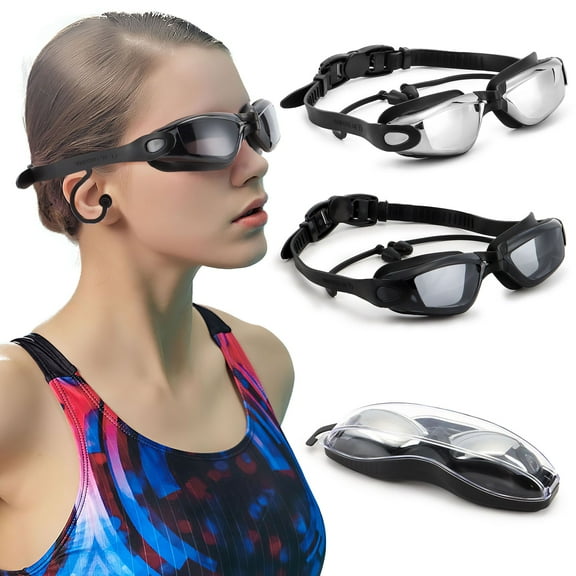Deago Swimming Goggles for Men Women Adult Swim Goggles Anti Fog Anti UV No Leaking with Ear Plug