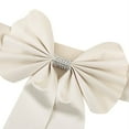 thumbnail image 6 of BalsaCircle 5 Ivory Reversible Satin Faux Leather Bow Tie Chair Sashes Buckles Party Event, 6 of 8