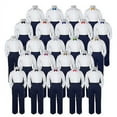thumbnail image 3 of 23 Color 3pc Set Bow Tie Boys Baby Toddler Kids Formal Suit Shirt Navy Pants S-7, 3 of 3
