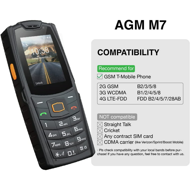 Teléfono móvil resistente al agua con pantalla táctil Android, teléfono  móvil de 2500mAh, inglés, Rusia, teclado resistente, función de teléfono de  la AGM-M7 - AliExpress