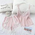 thumbnail image 4 of PENGXIANG Pyjama en Satin de Soie pour Femmes, Ensemble à Bretelles, Pyjama en Soie Simulée, Tenue Décontractée, 4 of 6