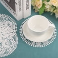 thumbnail image 5 of Lace Doilies, 8 Pack 7" - Round Lace Placemats, Hollow Coasters with Floral Pattern for Wedding Party (White), 5 of 5