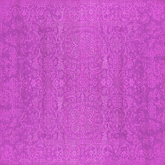 Ahgly Company Indoor Square Oriental Pink Industrial Area Rugs, 7' Square