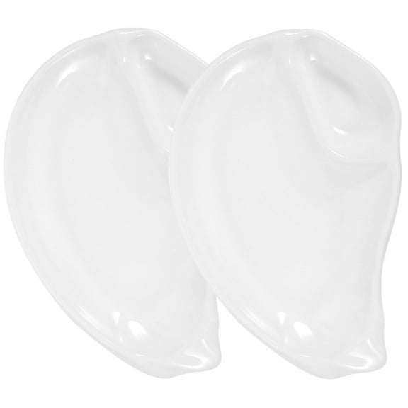 UPOUART Dip Plates Reusable Food Dish White 2Pcs 8.5X5.6X1.1In