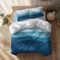 thumbnail image 2 of Gradients Blue Queen Size Comforter Set, Oceans Waves Beaches Abstract Art Bedding for All Seasons, 4 Pcs Bed Set, 1Quiltcover (90"x92") ,1Sheet(94"x116"), 2Pillowcases (30"x20"), 2 of 12