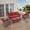 5PCS-Sofa & Lounge Chairs & Ottomans, variant on Opohoro 73.2" Wide Outdoor Wicker Patio Sofa, Deep Seating Outdoor Couch with Cushions for Porch Garden, Blue