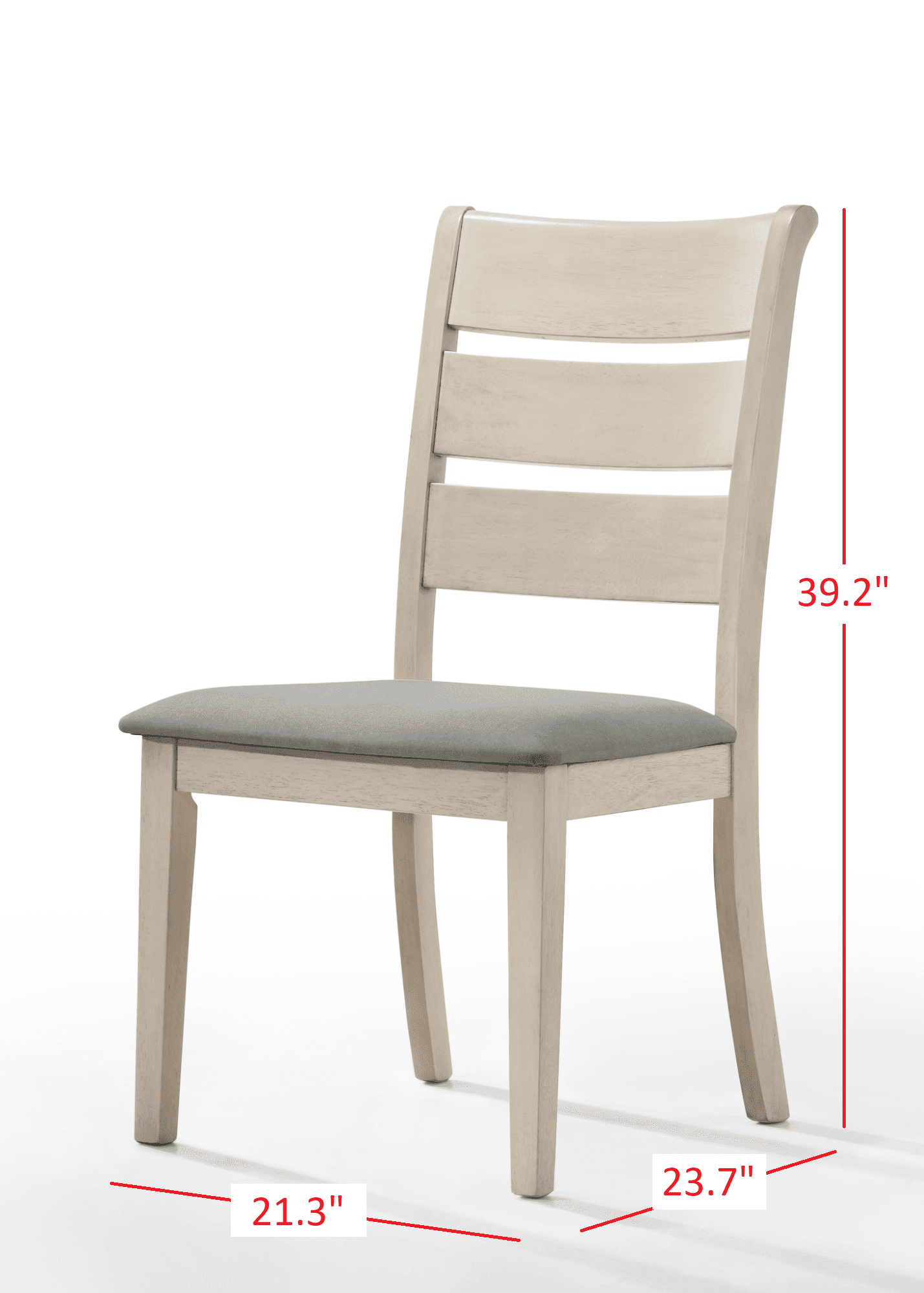 Home Design Talon Dining Chair (Set of 6), Gray/Antique Gray, Ladder-back design, Padded seat, Comfortable seating, Sturdy frame, Traditional style, Durable construction