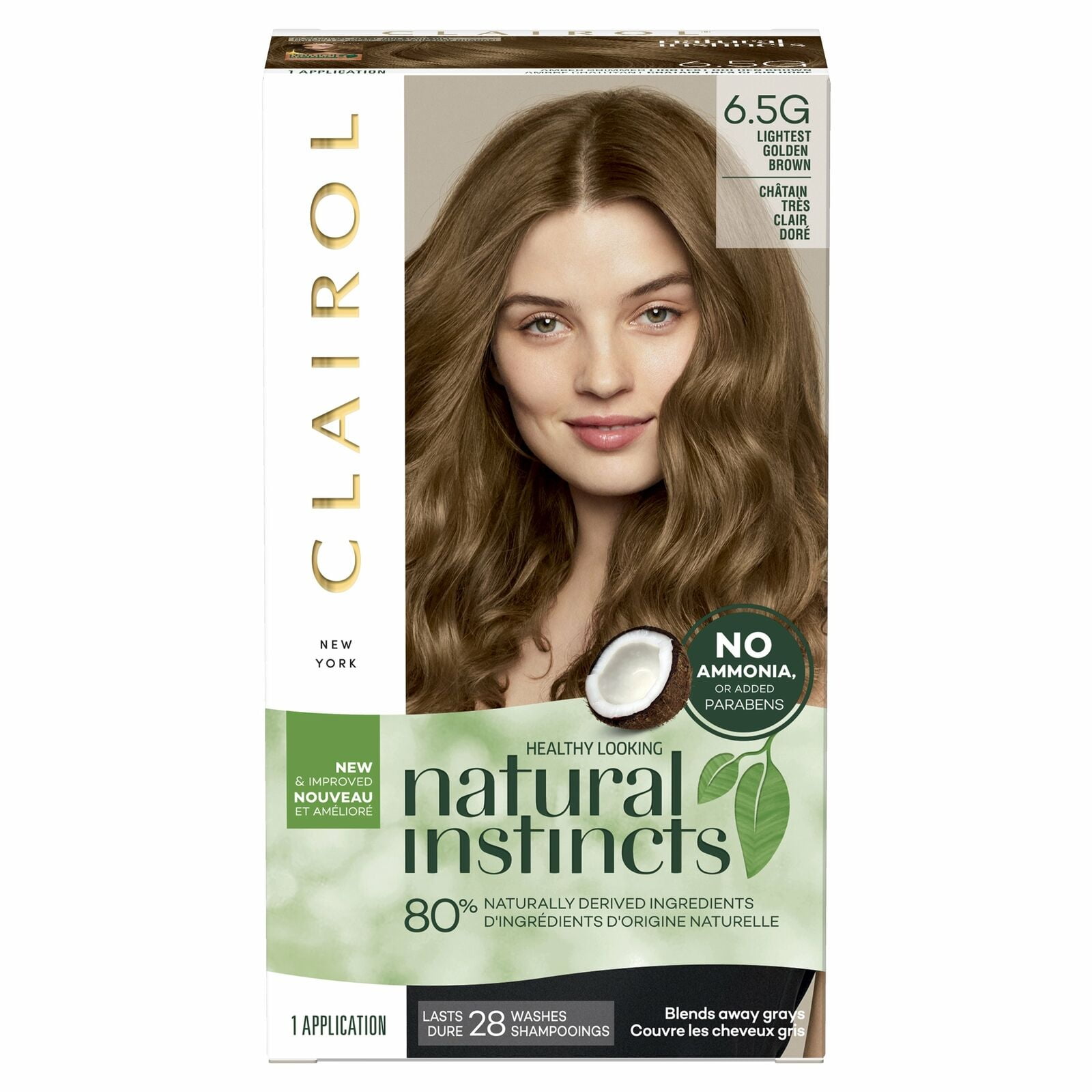 Clairol Natural Instincts, 011G, Amber Shimmer, Lightest Golden Brown, 2 Pack