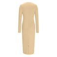 thumbnail image 5 of ZQUUVOU Women's Bodycon Maxi Dress Slim Elegant Long Formal Gown Banquet Party Wedding Guest Cocktail Dresses Khaki, 5 of 7