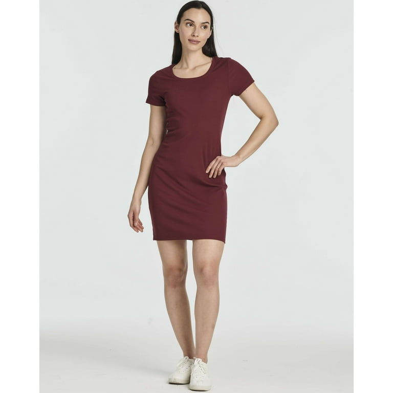 3 Pack: Women's Mini Short Sleeve Ribbed Scoop Neck Casual T-Shirt Bodycon  Dress - Walmart.com