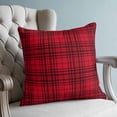 thumbnail image 4 of Pillow Covers 24x24 Set of 2, Buffalo Plaid Throw Pillow Covers Decorative Couch Cushion Cover, Crimson Red Farmhouse Gingham Striped Microfiber Soft Square Pillowcases for Bedroom Living Room Sofa, 4 of 9