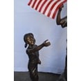 thumbnail image 5 of Nifao Two Kids on Rock W the American Flag Bronze Statue – Outdoor Garden Decor Sculpture, 50"L x 22"W x 58"H, 5 of 11
