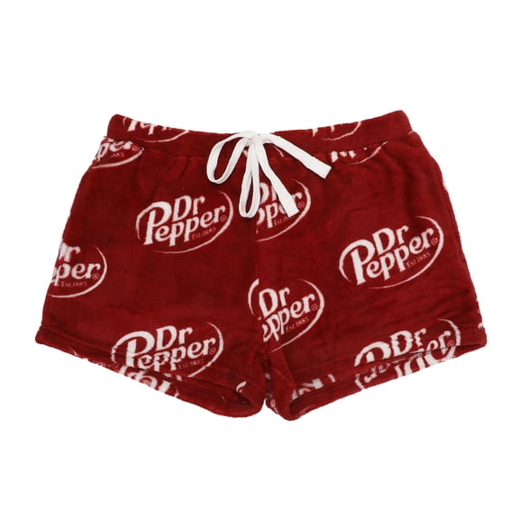 Dr Pepper Logo All-Over Print Women's Plush Shorts-Xl