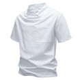 thumbnail image 4 of LNWUY 3 Pack Men's Plue Size Turtle Neck Shirts, Short Sleeve Mock Turtleneck T Shirts Knitted Slim Fit Basic Undershirt Tops White XL, 4 of 4