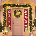thumbnail image 5 of Kezqiaxn Outdoor Christmas Decorations, 71x12In Merry Christmas Banner for Front Door, New Year Welcome Porch Sign Banners Hanging Couplet, Xmas Holiday Decor for Yard Home Garage Wall, 5 of 9