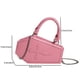 thumbnail image 4 of Bolso de mano de cuero de PU Bolso de mano con asa superior Mujeres Cremallera Satchel sólido Rosa, 4 of 9