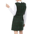 thumbnail image 2 of MODA NOVA Junior's Contrast Peter Pan Collar Long Sleeve Check Shift Dress, 2 of 5