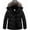 Black, variant on Women's Plus Size Hooded Puffer Jacket Quilted Thicken Winter Coat with Removable Hood, Windproof Waterproof Warm Overcoat with Multi-Pockets Black 4X