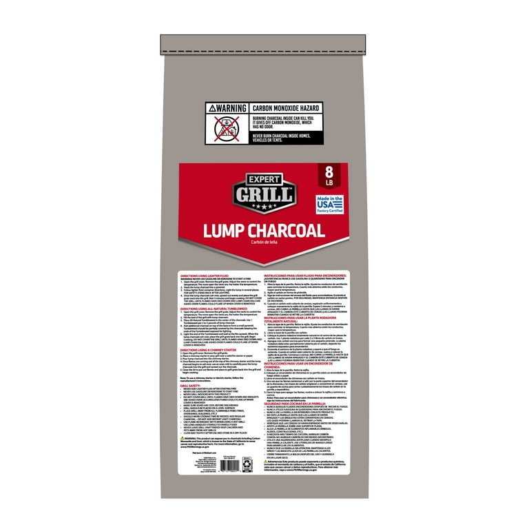 Expert Grill All-Natural Hardwood Lump Charcoal 8 lb for High-Heat