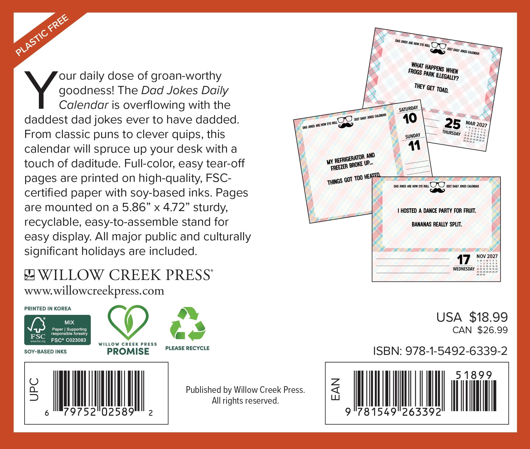 Willow Creek Press, Dad Jokes 2027 Box Calendar