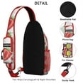 thumbnail image 3 of Sweet Red Strawberry Pattern Sling Bag, Fruity Berry Print Crossbody Backpack with Fresh Flowers and Summer Design, 3 of 6