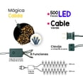 thumbnail image 4 of Serie de Luces La Merced  Led Cálida 500 Focos 8 Funciones Cable Verde 22 m Serie Decorativa, 4 of 6